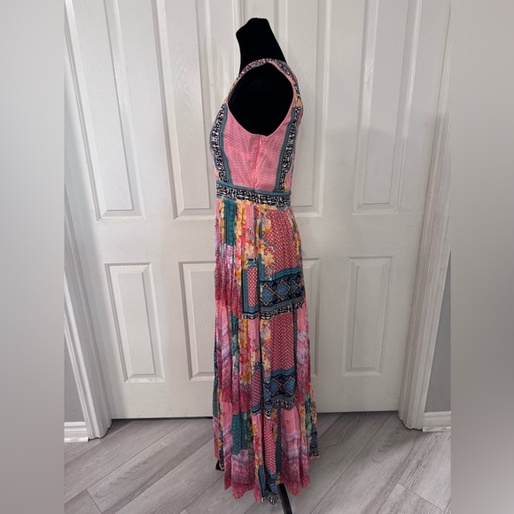 Anthropologie Alessandra Maxi Dress Bhanuni Jyoti Sz 6 Small Boho Beaded Tiered - Picture 3 of 16